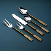 Faceted Handle Stainless Steel Flatware Set