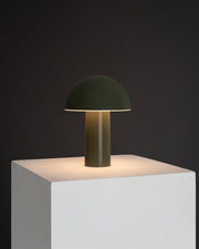 Dome-Shade Cordless Portable Lamp — styled in a complete room vignette
