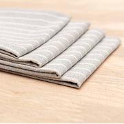 Grey Striped Cotton Napkin Set