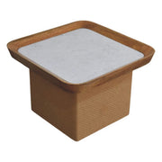 Woven Base Marble Top Coffee Table