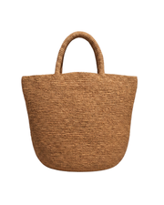 Handwoven Raffia Caramel Tote Bag