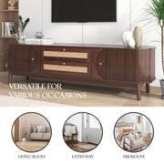 Fluted Rattan-Front Media Console