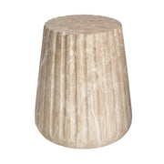 Fluted Concrete Outdoor Side Table styled in an outdoor living space