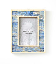 Indigo-Dyed Carved Bone Picture Frame