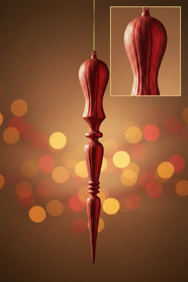 Red Glass Finial Ornament, 23 in