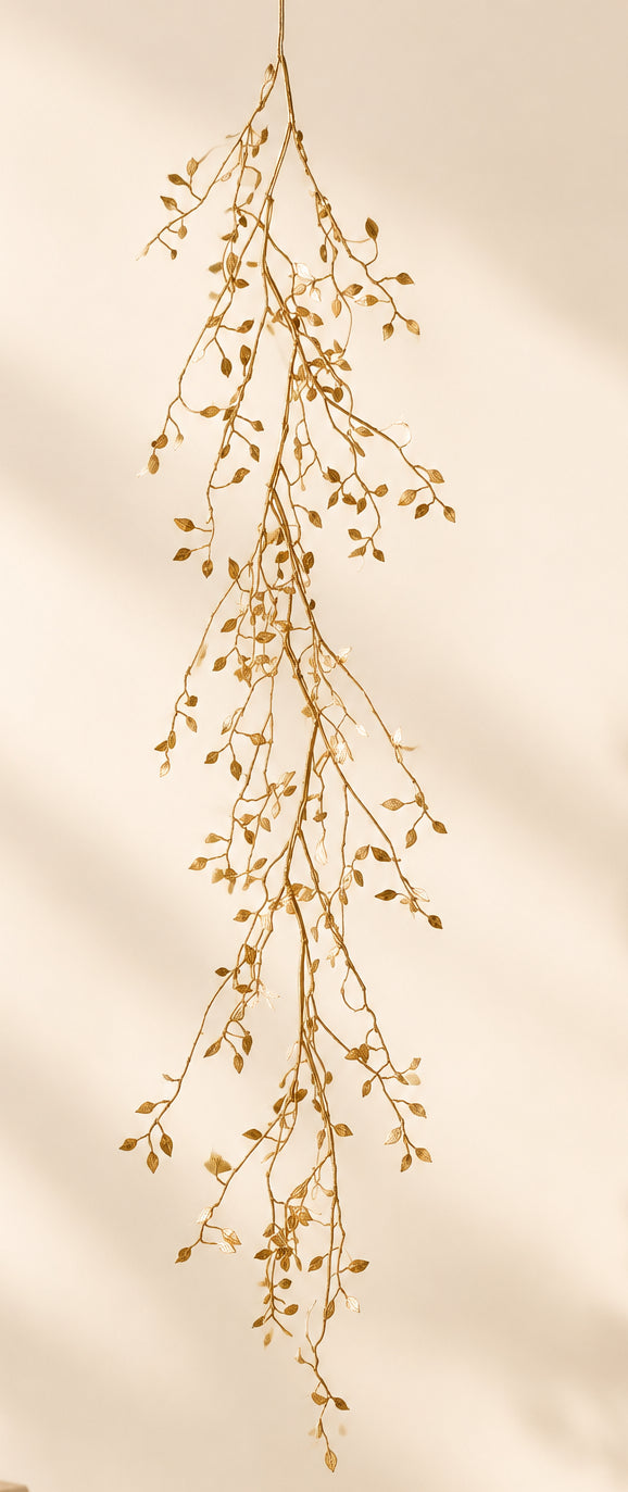 Gold Metallic Mini Leaf Garland, 52 in