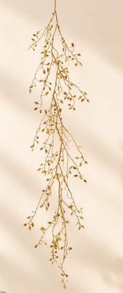 Gold Metallic Mini Leaf Garland, 52 in