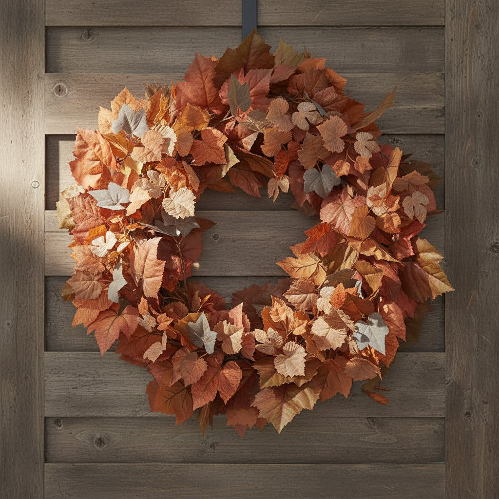 Brown & Beige Handmade Maple Wreath, 28 in