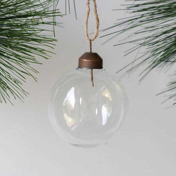 Clear Glass Ball Ornaments, Set of 12