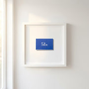 Wood-Frame Script Art Print hung in a curated gallery wall arrangement