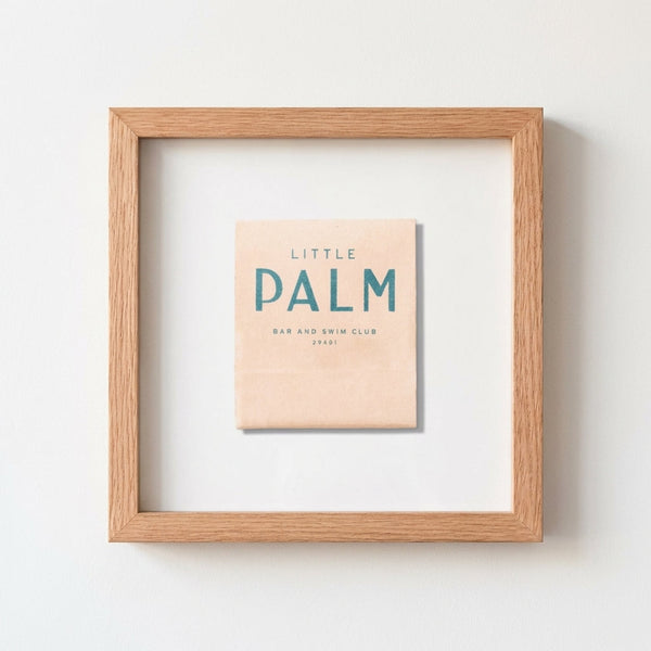 Wood-Frame Palm Bar Print hung in a curated gallery wall arrangement