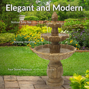 Three-Tier Tulip Outdoor Fountain