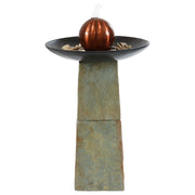 Slate Pedestal Orb Outdoor Fountain