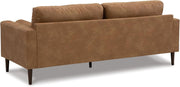 Caramel Faux Leather Bolster Sofa