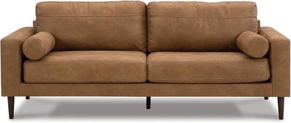 Caramel Faux Leather Bolster Sofa
