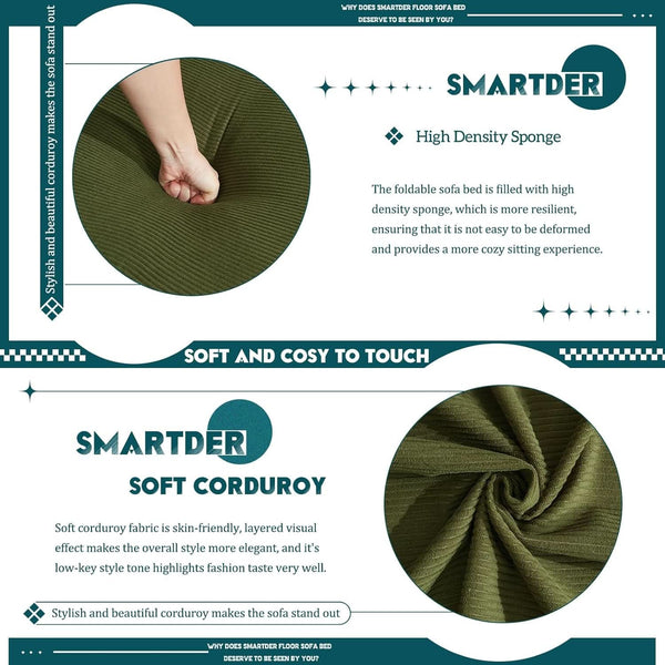 Corduroy Convertible Folding Sofa Bed