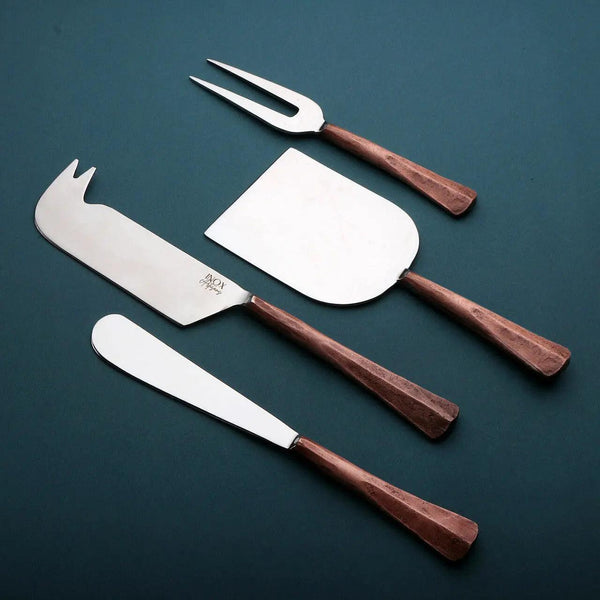 Hammered Copper-Handle Cheese Tools, Set of 4