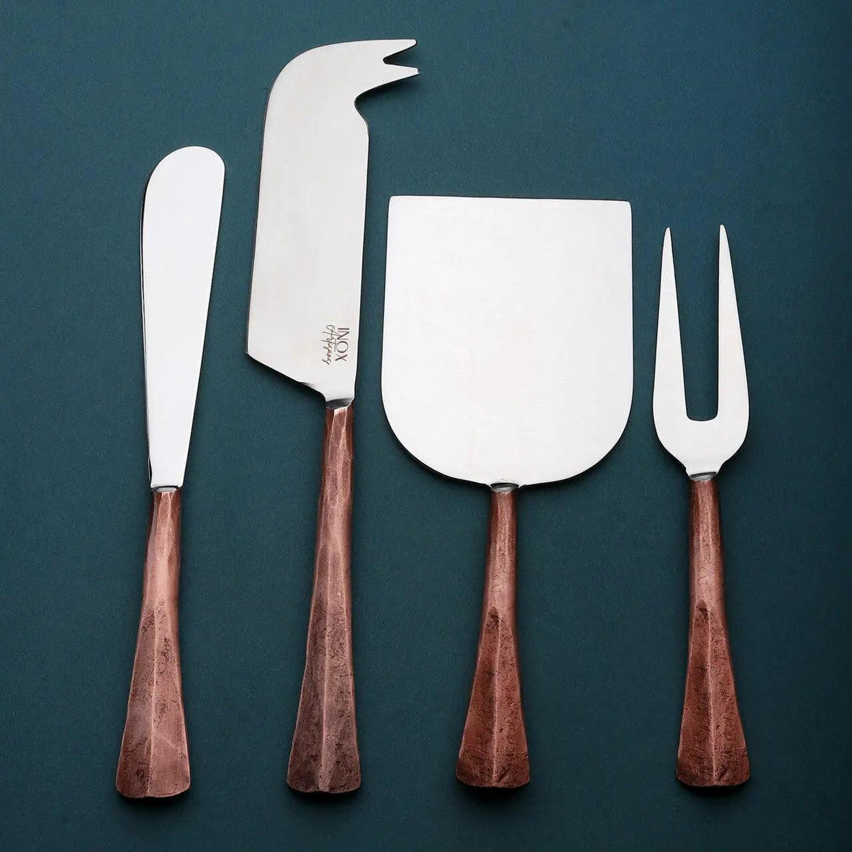 Hammered Copper-Handle Cheese Tools, Set of 4