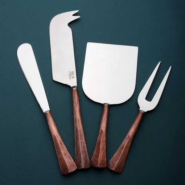 Hammered Copper-Handle Cheese Tools, Set of 4