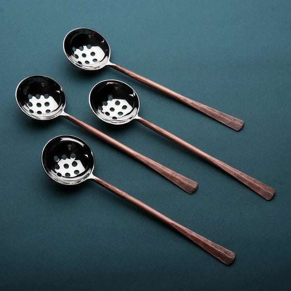 Copper-Finish Perforated Olive Spoon Set