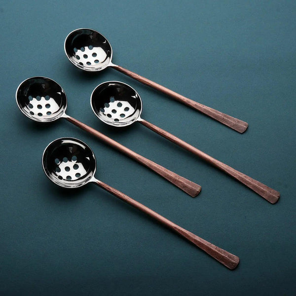 Copper-Finish Perforated Olive Spoon Set