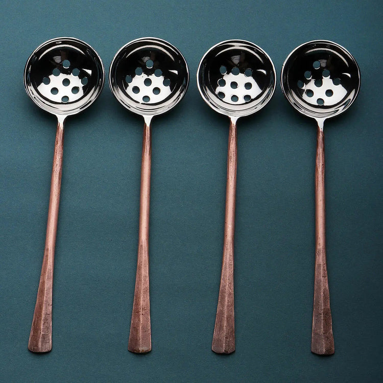 Copper-Finish Perforated Olive Spoon Set