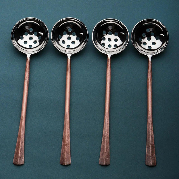 Copper-Finish Perforated Olive Spoon Set