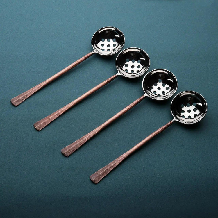 Copper-Finish Perforated Olive Spoon Set