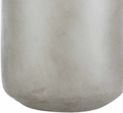 Concrete-Finish Linen Shade Table Lamp — back and side profile detail