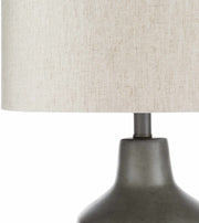 Concrete-Finish Linen Shade Table Lamp — scale reference and proportion detail