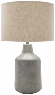 Concrete-Finish Linen Shade Table Lamp — packaging and unboxing view