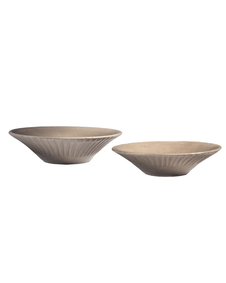 Carved Stoneware Coupelle Set