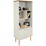 Mid-Century Cabinet Bookshelf with Storage