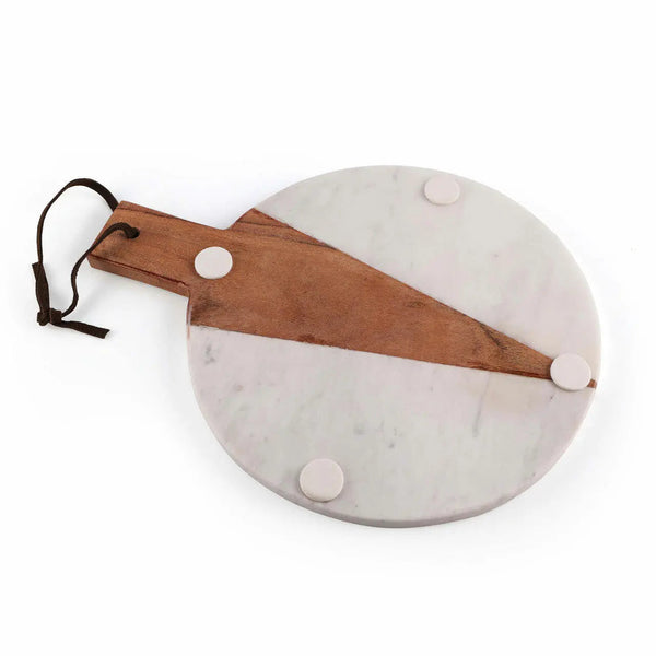 Marble and Wood Round Serving Platter — alternate view or variant option