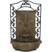 Fleur-de-Lis Scrollwork Outdoor Wall Fountain