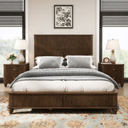 Reeded Wood Platform Bed Frame