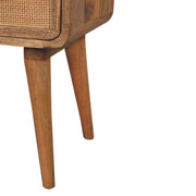 Rattan Panel Mango Wood Nightstand