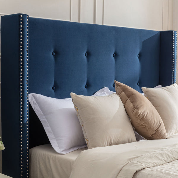 Tufted Velvet Wingback Queen Bed — alternate view or variant option