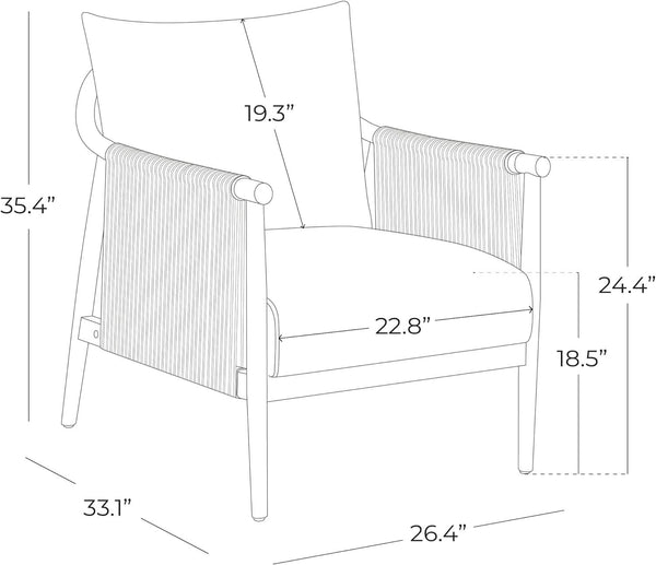 Braided Cord Wood-Frame Accent Chair – chair (view 2) | Roost & Roam