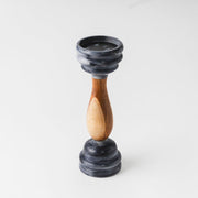 Marble and Wood Pillar Candleholder