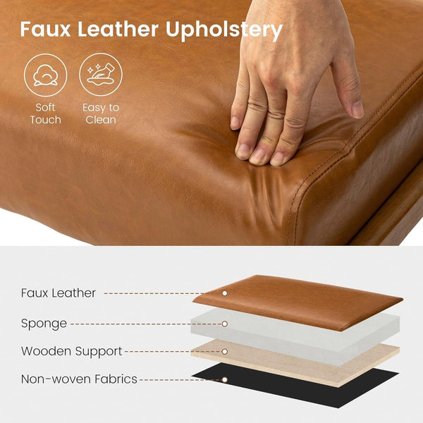 Faux Leather Padded Ottoman Footrest – ottoman (view 4) | Roost & Roam