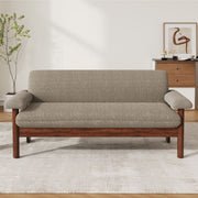 Bouclé Wood Frame Loveseat Sofa