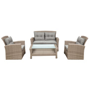 Woven Rattan Outdoor Seating Set — alternate angle showing full form