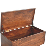 Curved Mango Wood Storage Blanket Box