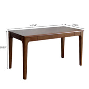 Walnut-Finish Wood Writing Desk with Drawers