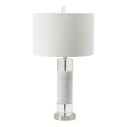 Marble and Crystal Column Table Lamp
