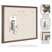 Vintage Postcard Linen Fabric Pinboard — back and side profile detail