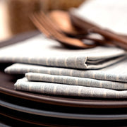 Grey Striped Cotton Napkin Set