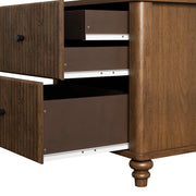 Walnut Fluted Nightstand, 3 Drawers