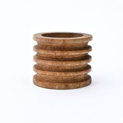 Ridged Mango Wood Napkin Ring Set